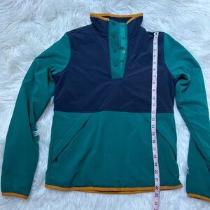 The North Face Navy and Teal Jacket with Orange Trim